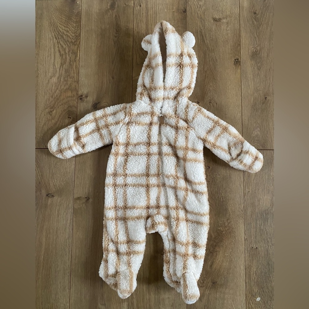 Carter’s Baby Hooded Sherpa Bodysuit Jumpsuit Fall Winter Size 3 Months